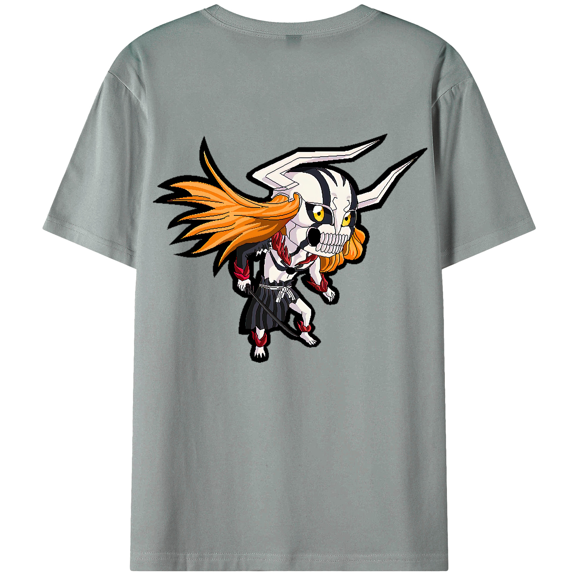 （画像用） ブリーチ 黒崎一護（くろさき いちご）BLEACH Kurosaki Ichigo 綿100％ メンズ半袖Tシャツ（バックプリント） 通気性